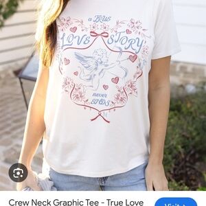 Grace & Lace True Love Graphic Tee - White and Red